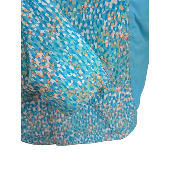 The North Face Girls M Jacket Turquoise/Orange Print winter warm - Picture 4 of 6